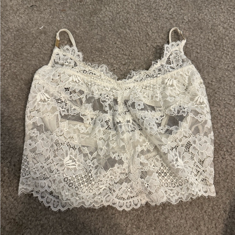 White Lace Crop Top